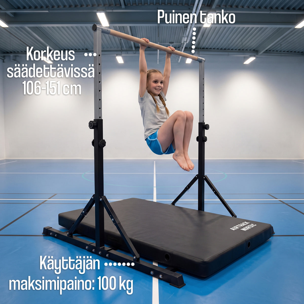 
              AirTrack Nordic Gymnastics Bar 145x123x106-151cm
